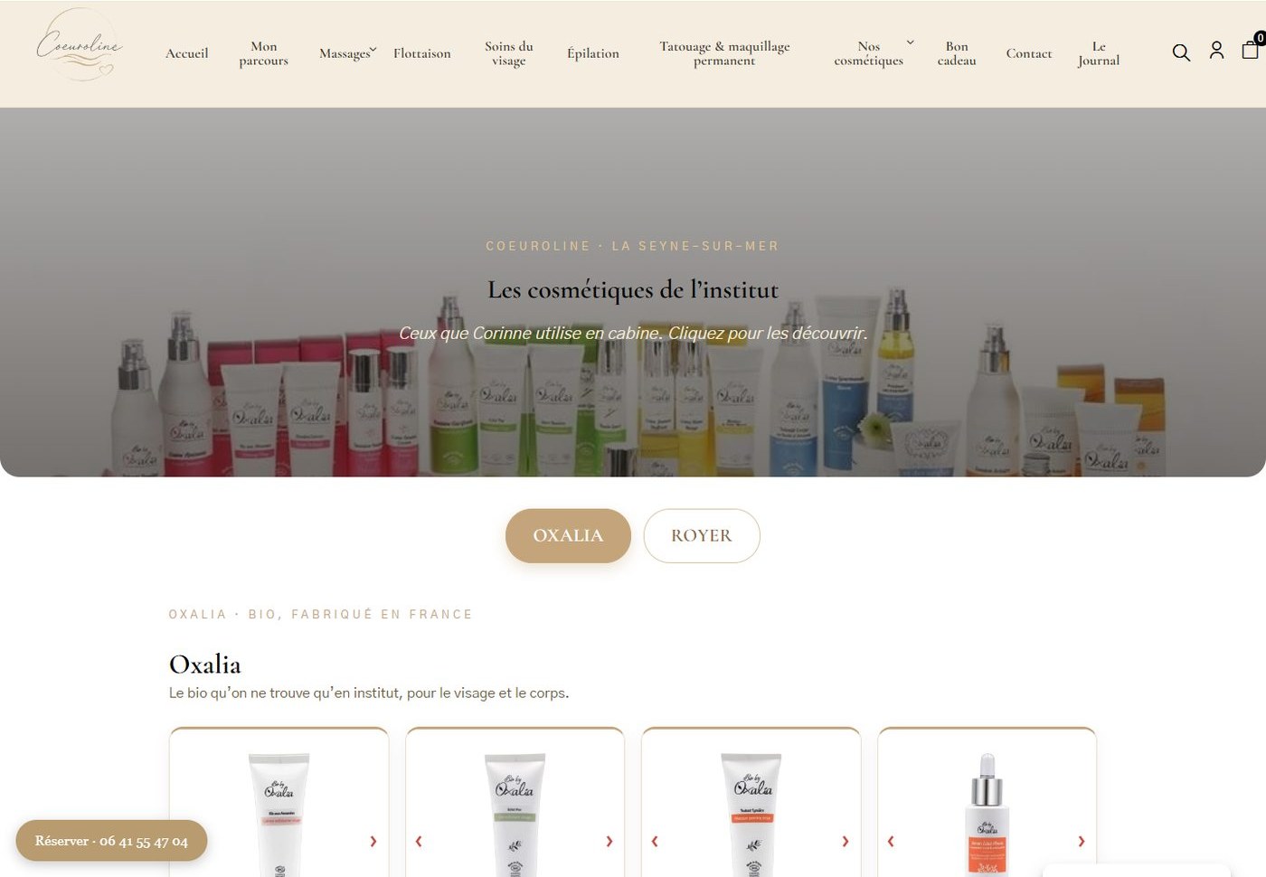 La boutique en ligne aujourd'hui : les cosmétiques utilisés en cabine, commandables en ligne