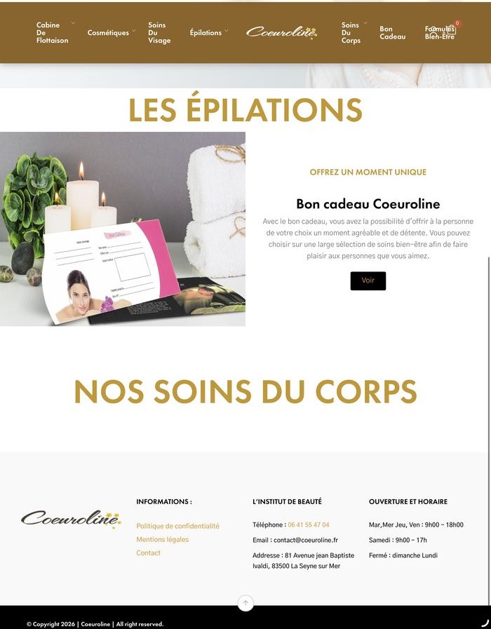 L'ancien site de l'institut : une vitrine dorée, jolie mais muette, sans boutique en ligne
