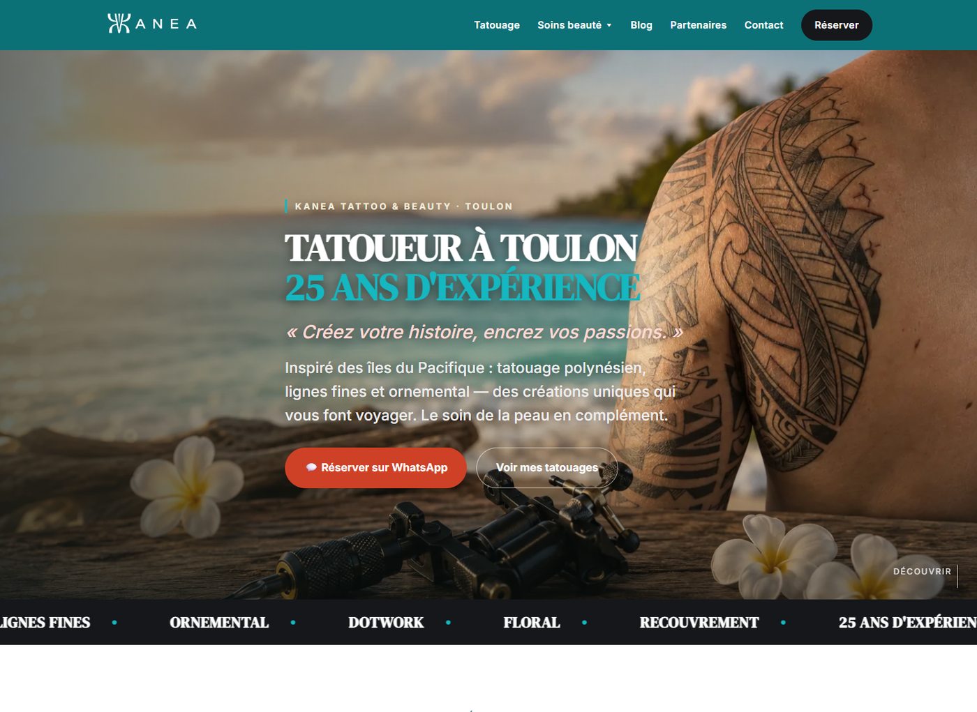 Le site studiokanea.fr aujourd'hui : refait entièrement, premières places sur ses spécialités à Toulon